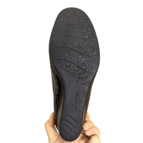 Clarks Bendables Size 7.5 (UK 5 / EU 38) Women’s Gray Slip-On Wedge Shoes Croc - Picture 12 of 14
